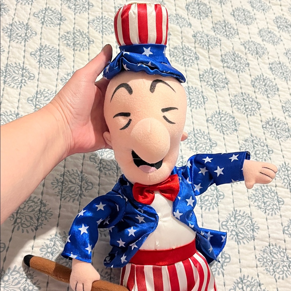 Mr.Magoo Patriotic Uncle Sam Plush Doll - Red, White & Blue 19”